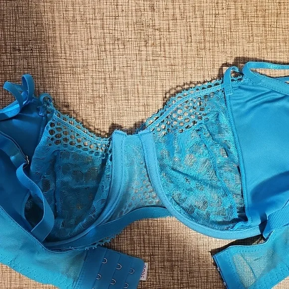 AdoreMe Turquoise Lace Bra 36DD - Picture 3 of 3